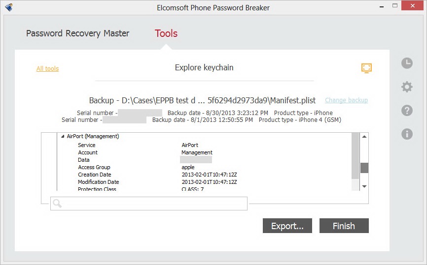 Elcomsoft finds icloud password iphone backup