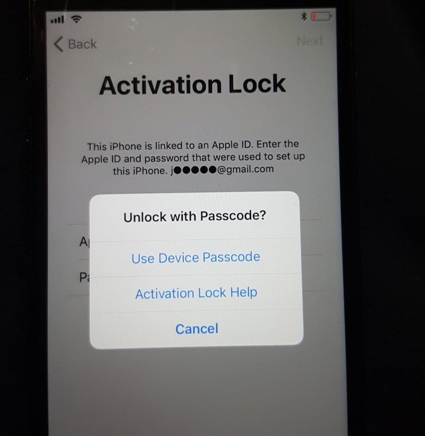 Activation Lock Passcode option iOS11 Bug UNLOCK ICLOUD